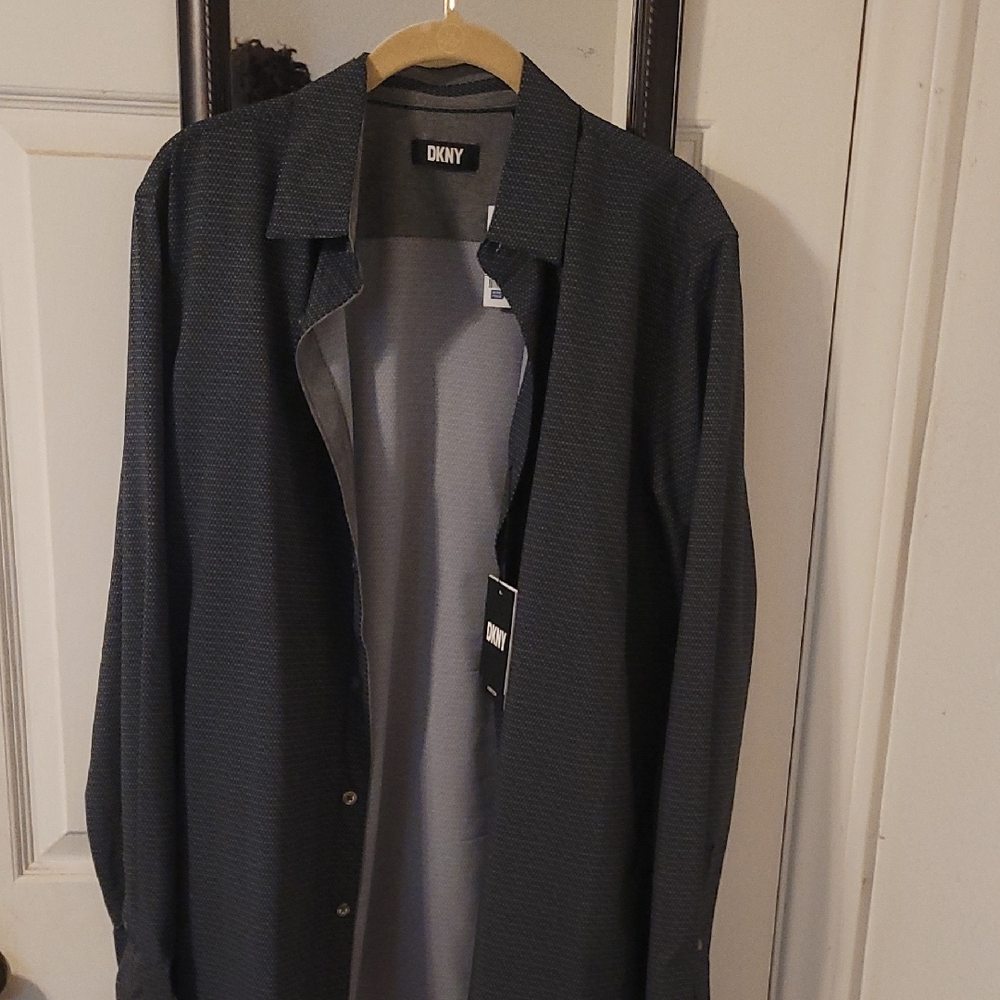 DKNY Black Lightweight Shirt Jacket